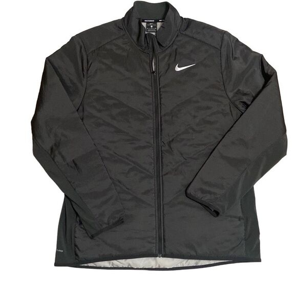 Nike Other - Nike Running Aerolayer Black Full Zip Long Sleeve Reflective Jacket Men Size XL